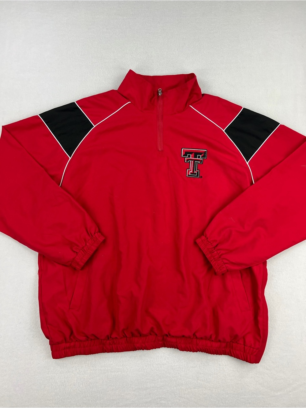 Vintage 58 Sports Mens Texas Tech Red Raiders 1/4 Zip Red Windbreaker Jacket XL